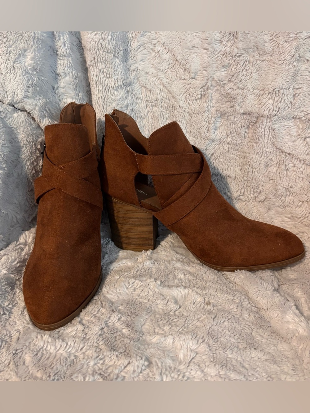 George Brand Brown Heeled Booties - Size 8